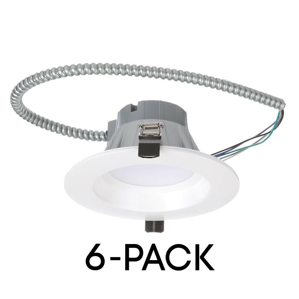 6-PACK NICOR CLR6-10-UNV-30K-WH 6" RECESSED DOWNLIGHT 10W 3000K 1000L WHITE