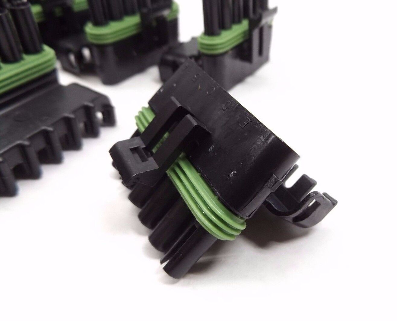 LOT OF 10 DELPHI 12015799 ASM 6-PIN CONNECTOR WEATHER PACK TWR BLACK SLD