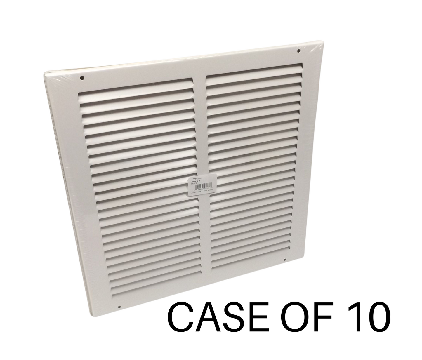 CASE OF 10 HART & COOLEY 043318 12" X 12" 672 STEEL RETURN GRILL WHITE