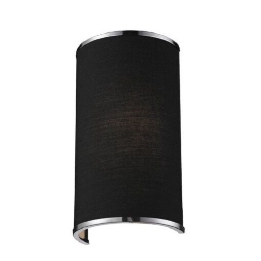 Z-LITE 168-1S CAMEO 1-LIGHT WALL SCONCE WITH BLACK FABRIC SHADE