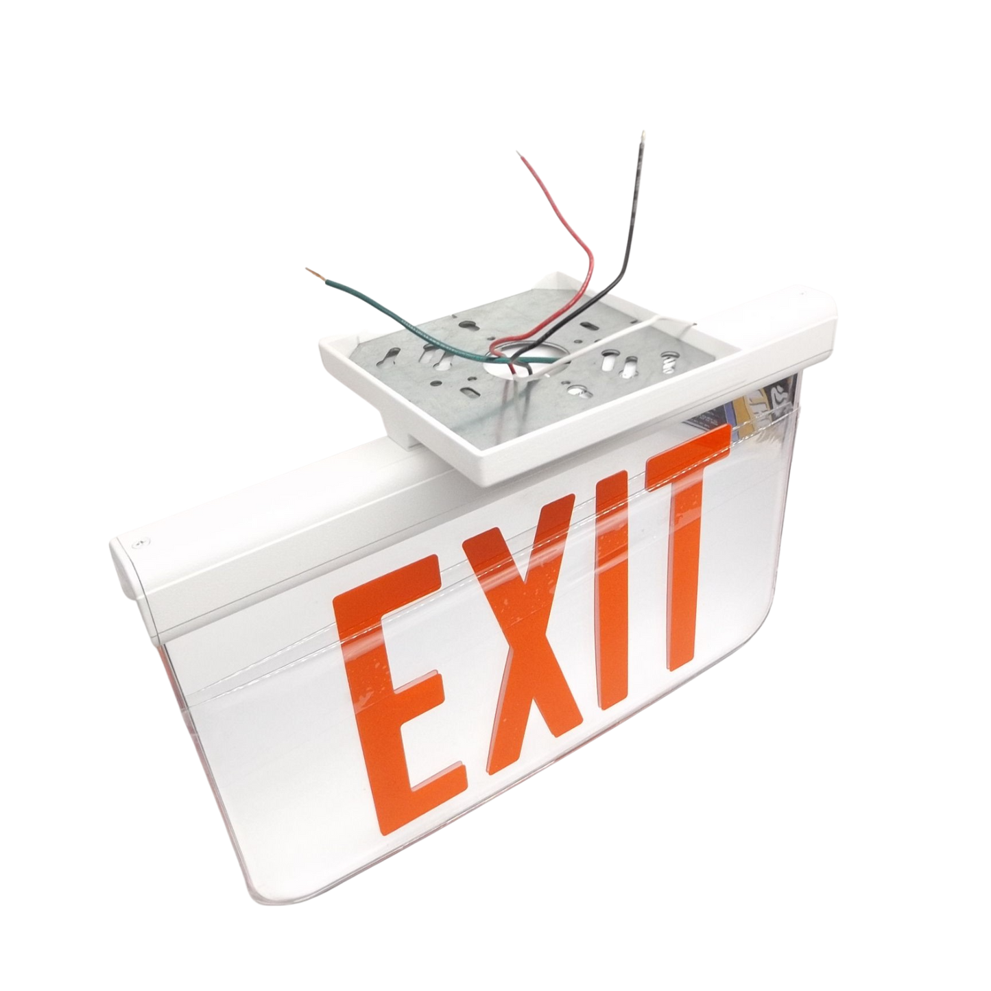 DUAL-LITE/HUBBELL LESCDRXWA EDGE-LIT LED EXIT SIGN AC ONLY MIRROR BACKGROUND